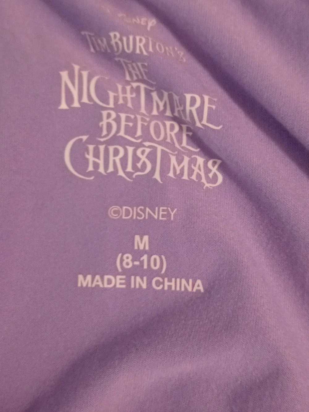 Disney Lavender The Nightmare Before Christmas Graphic Tee Nightshirt - Picture 5 of 7